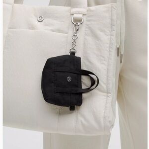 lululemon Black Mini Tote Bag Charm Nano Clippable NWT
